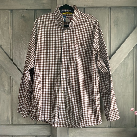 George Strait Wranglercowboy cut collection‎ brown checker 100% cotton rancher - Picture 1 of 7